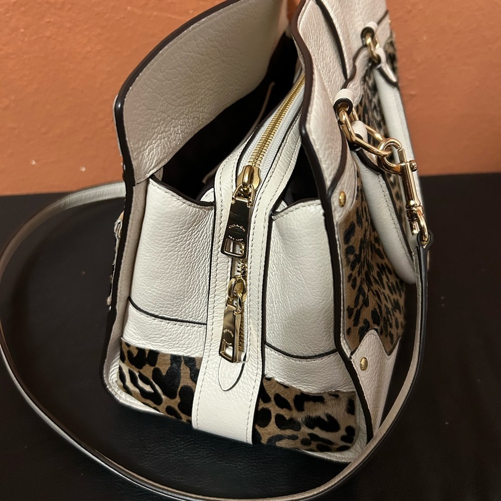 Coach Mercer 30 - custom Leopard Print Satchel with crossbody strap - Picture 2 of 9